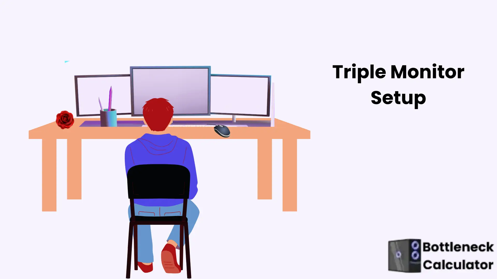 Make Your Multi-Monitor Setup And Resolution Bottleneck-Free 4 This diagram shows the triple-monitor setup connected to a PC to boost your gaming performance."