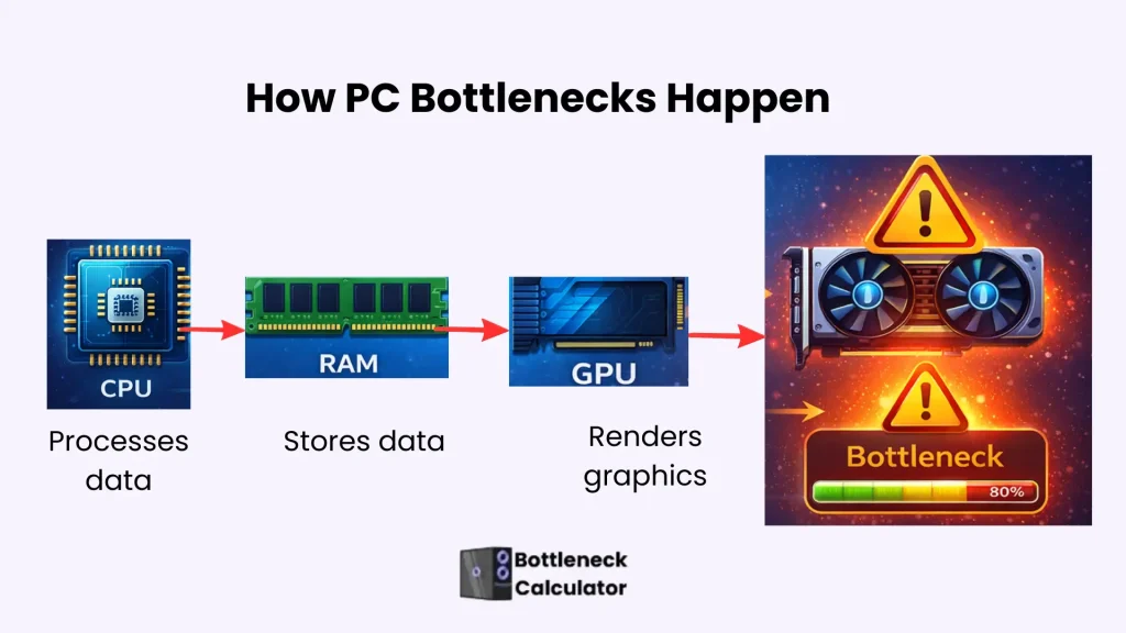 Free PC Bottleneck Calculator: Check CPU & GPU Performance 1 This infographic explains how PC bottleneck happen?